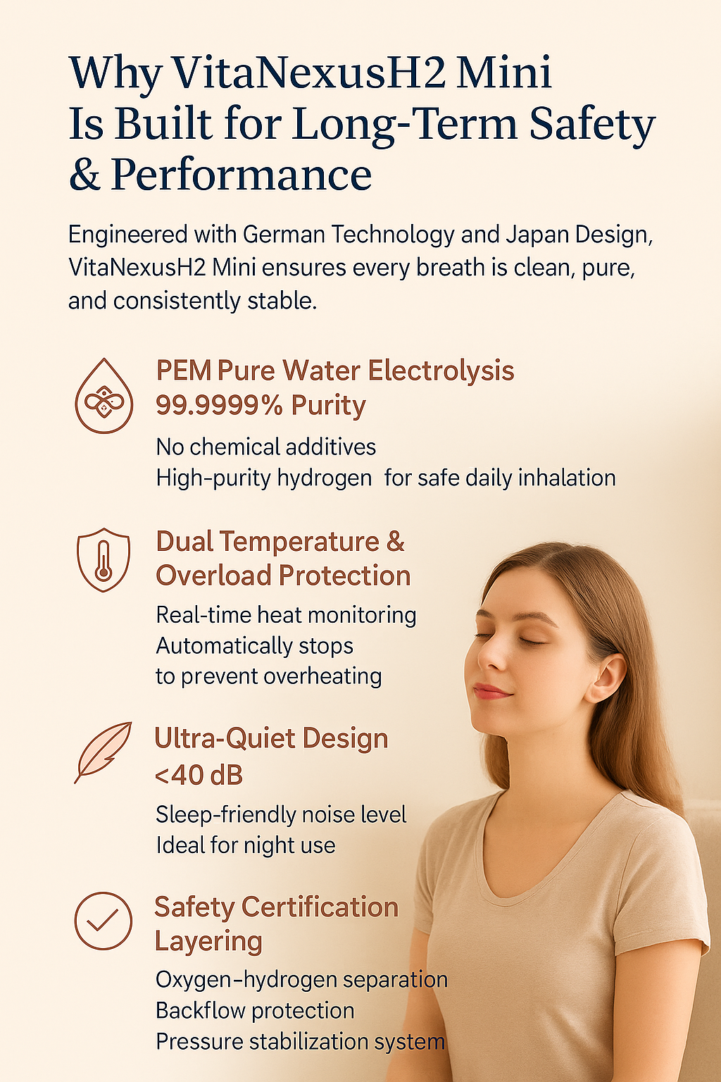 VitaNexusH2 Mini – 900 ml/min High-Purity Hydrogen Therapy Device