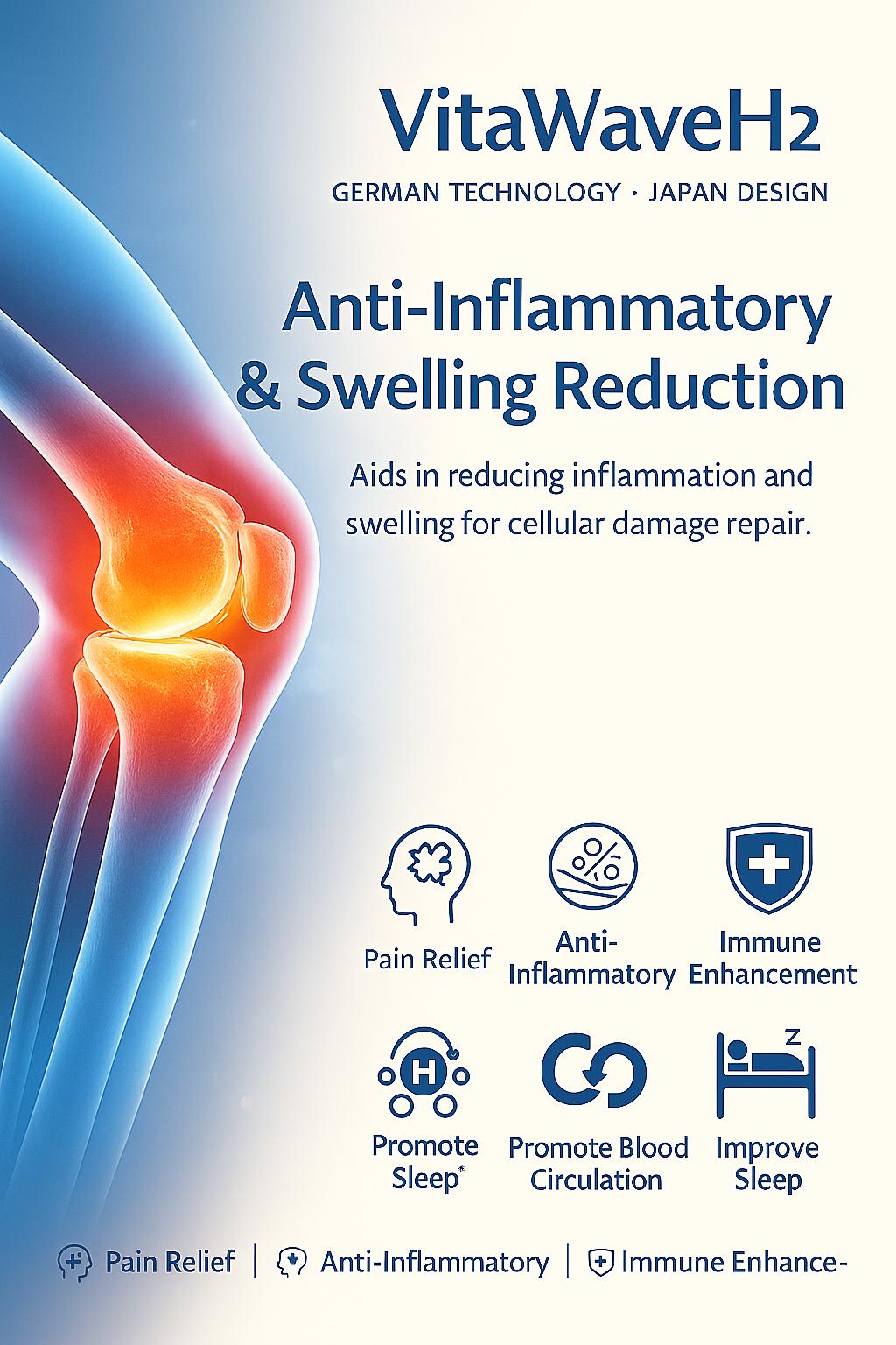 VitaWaveH2 — Dual-Function  Schumann Wave Therapy + Hydrogen Inhalation German Technology · Japan Design