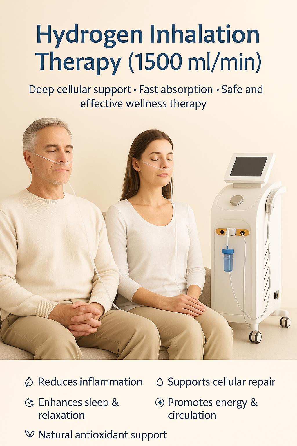 VitaWaveH2 — Dual-Function  Schumann Wave Therapy + Hydrogen Inhalation German Technology · Japan Design