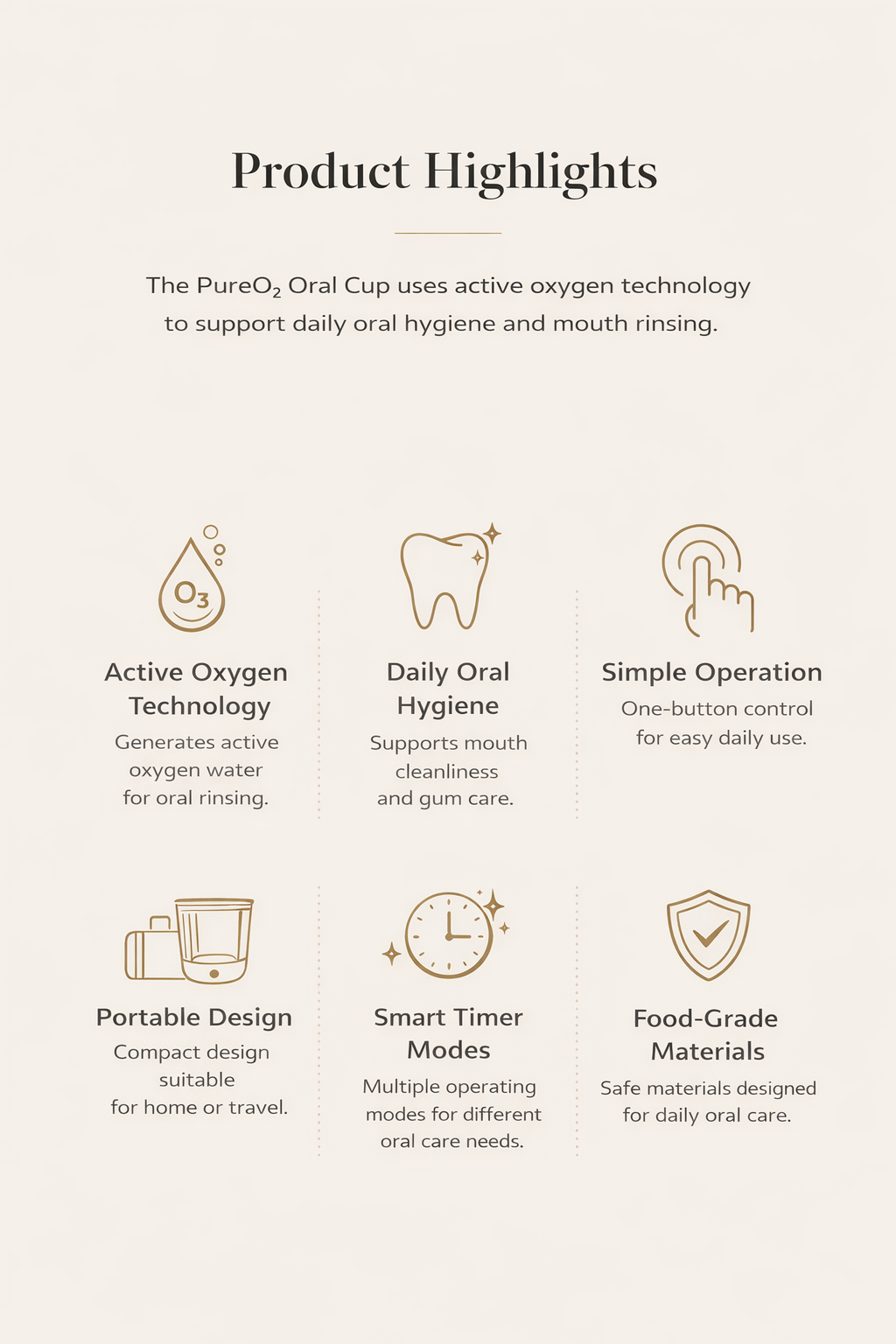 CellCare PureO₂ Oral Cup – Active Oxygen Oral Care Device