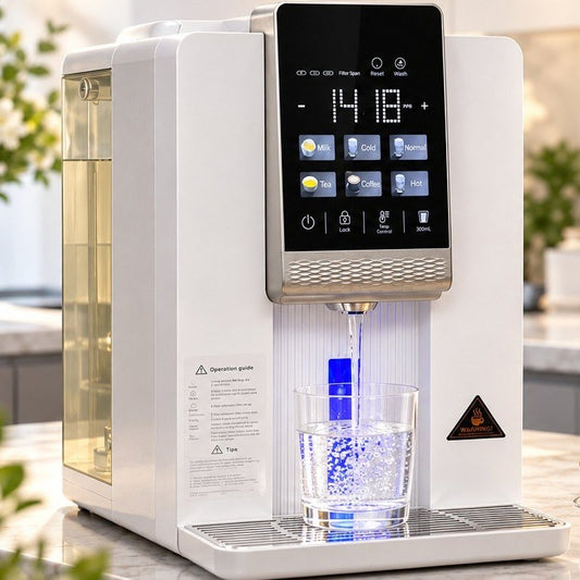 Illustration: VitaH2O Model 009 hydrogen water purifier on a kitchen counter