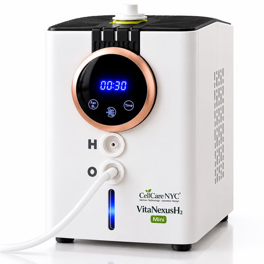 Illustration: VitaNexusH2 Mini hydrogen wellness system, front view
